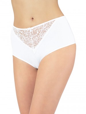 Бикини с висока талия в бял цвят IDA 07022