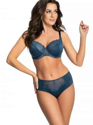 Бразилиани с дантела в син цвят RITA K688 