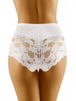 Бикини с висока талия в бял цвят SLIMEA