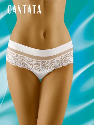 Бразилиани с дантела в бял цвят CANTATA