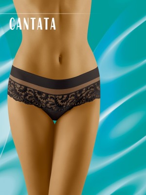 Бразилиани с дантела в черен цвят CANTATA