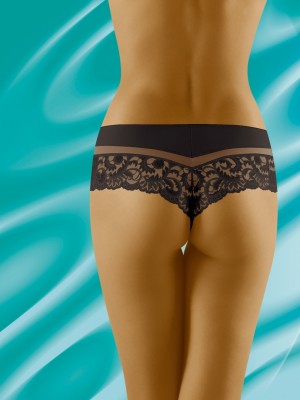 Бразилиани с дантела в черен цвят CANTATA