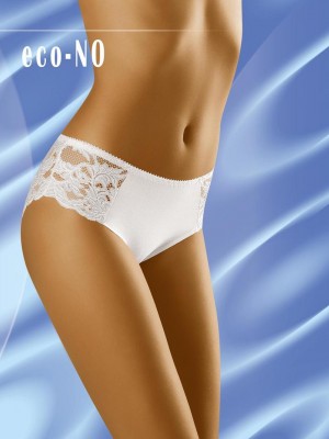 Дантелени бикини в бял цвят Eco No