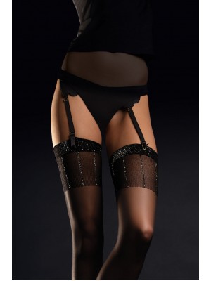 Чорапи за жартиери в черен цвят HYPNOSE 20 DEN