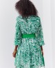 Разкроена рокля с дълги ръкави в зелен цвят FG636, FASARDI, Къси рокли - Complex.bg