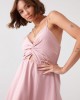 Дамска рокля с тънки презрамки в розов цвят 16002, FASARDI, Къси рокли - Complex.bg