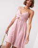 Дамска рокля с тънки презрамки в розов цвят 16002, FASARDI, Къси рокли - Complex.bg