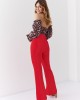 Елегантен дамски панталон с цепки в червен цвят 502800, FASARDI, Панталони - Complex.bg