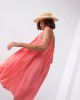 Широка дамска рокля в цвят корал 81541, FASARDI, Къси рокли - Complex.bg
