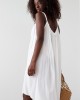 Широка дамска рокля в бял цвят 81541, FASARDI, Къси рокли - Complex.bg