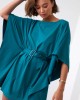 Къса рокля тип кимоно в петролено зелен цвят FG634, FASARDI, Къси рокли - Complex.bg