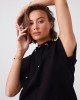 Широка дамска блуза с качулка в черен цвят FI709, FASARDI, Блузи / Топове - Complex.bg