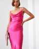 Елегантна рокля с тънки презрамки в розов цвят FG643, FASARDI, Къси рокли - Complex.bg