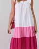 Памучна дълга рокля в розов цвят FG648, FASARDI, Дълги рокли - Complex.bg