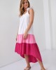 Памучна дълга рокля в розов цвят FG648, FASARDI, Дълги рокли - Complex.bg
