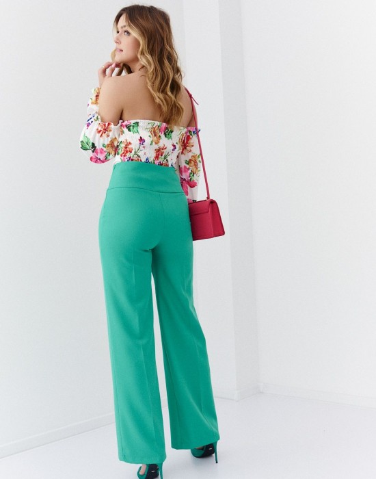 Елегантен дамски панталон в зелен цвят 50080, FASARDI, Панталони - Complex.bg