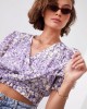 Къса дамска блуза в лилав цвят 02041, FASARDI, Блузи / Топове - Complex.bg