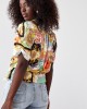 Дамска блуза с къс ръкав в цветен десен 02007, FASARDI, Блузи / Топове - Complex.bg