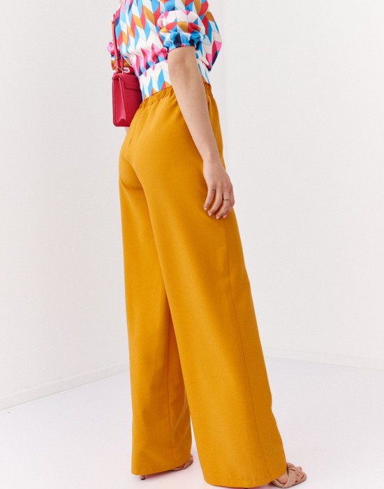 Широк дамски панталон в оранжев цвят 05036, FASARDI, Панталони - Complex.bg