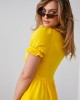 Разкроена рокля с къс ръкав в жълт цвят 3046, FASARDI, Къси рокли - Complex.bg