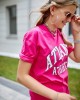 Широка дамска тениска в розов цвят 3665, FASARDI, Блузи / Топове - Complex.bg