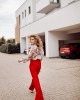 Елегантен дамски панталон в червен цвят 05018, FASARDI, Панталони - Complex.bg