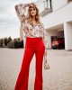 Елегантен дамски панталон в червен цвят 05018, FASARDI, Панталони - Complex.bg