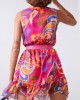 Ефирна къса рокля в розов цвят 03040, FASARDI, Къси рокли - Complex.bg