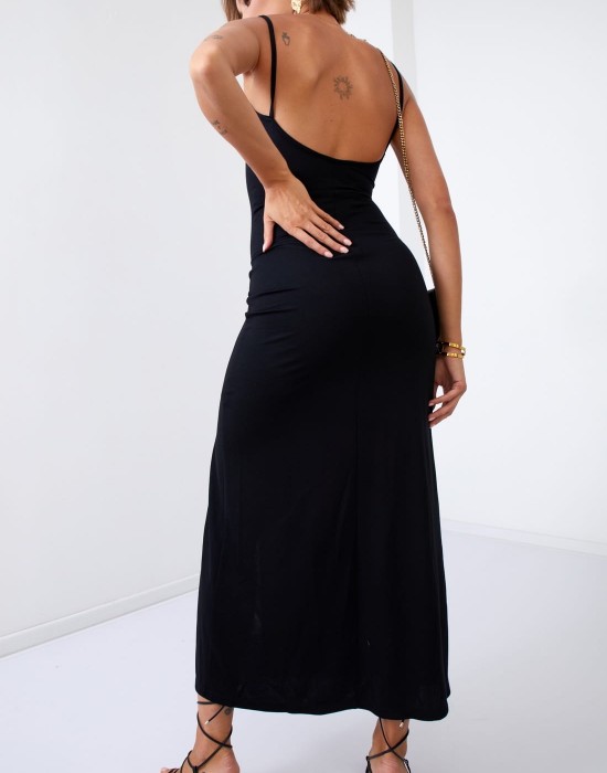 Елегантна дълга рокля в черен цвят 110570, FASARDI, Дълги рокли - Complex.bg