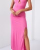 Елегантна дълга рокля в розов цвят 110570, FASARDI, Дълги рокли - Complex.bg