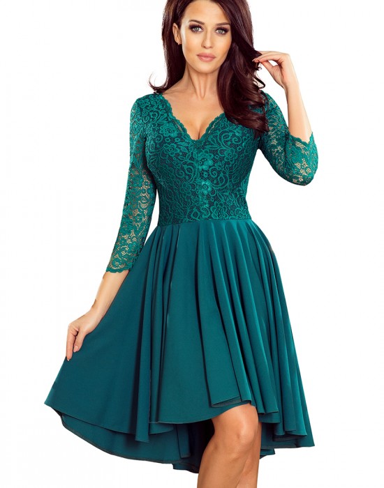 Елегантна асиметрична рокля в зелен цвят 210-8, Numoco, Дрехи - Complex.bg