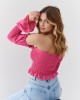 Дамска блуза с дълъг ръкав в розов цвят 80140, FASARDI, Блузи / Топове - Complex.bg