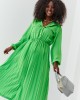 Ефирна рокля с дълъг ръкав в зелен цвят 70120, FASARDI, Миди рокли - Complex.bg