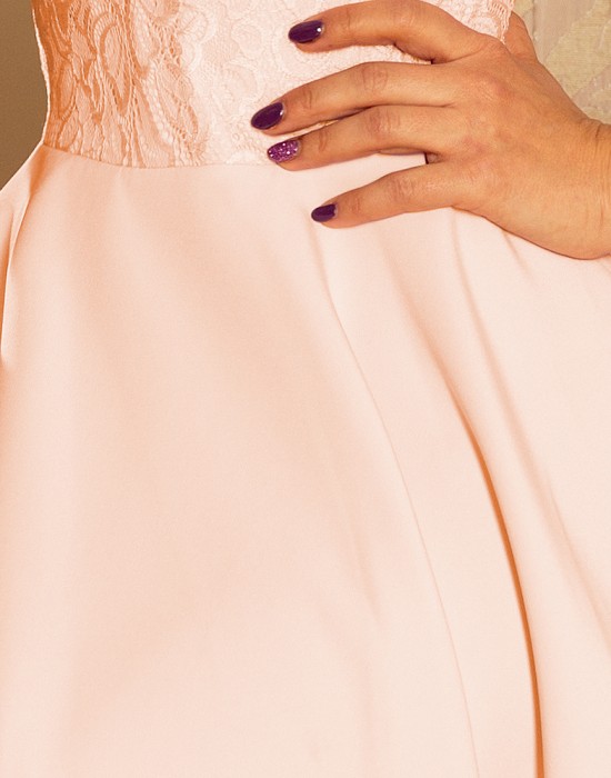 Елегантна мини рокля в цвят праскова 157-7, Numoco, Дрехи - Complex.bg