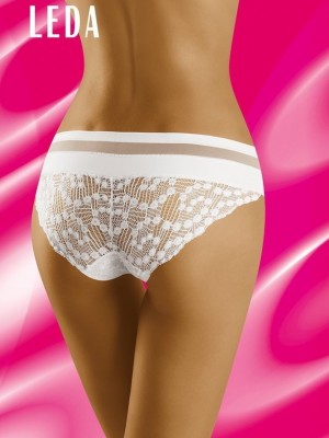 Бикини с дантела в бял цвят Leda