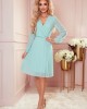 Плисирана рокля с дълъг ръкав в цвят мента 313-12, Numoco, Миди рокли - Complex.bg