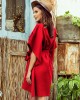 Широка рокля в червен цвят 287-3, Numoco, Миди рокли - Complex.bg