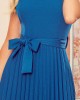 Елегантна миди рокля с къс ръкав в син цвят 311-4, Numoco, Миди рокли - Complex.bg