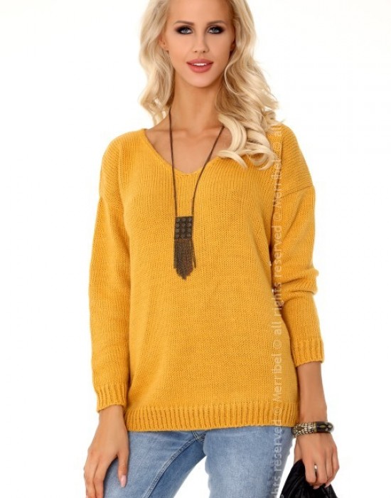 Дамски пуловер в цвят горчица, Merribel, Блузи / Топове - Complex.bg