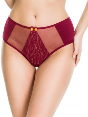 Бикини с висока талия в цвят бордо BURGUND 19122