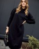 Спортна рокля с дълъг ръкав в черен цвят FI725, FASARDI, Миди рокли - Complex.bg