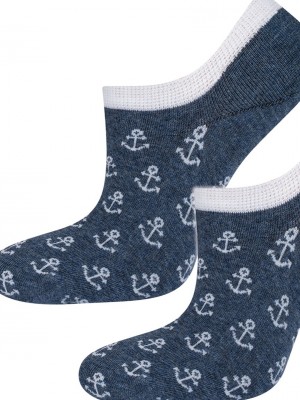Дамски къси чорапи в син цвят