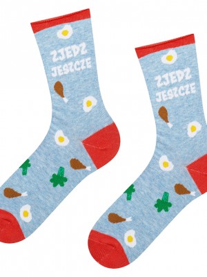 Цветни чорапи в син и червен цвят