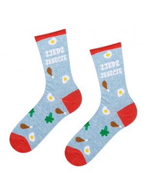 Цветни чорапи в син и червен цвят