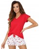 Къса коледна дамска пижама в червен цвят Teddy II, Donna, Пижами - Complex.bg