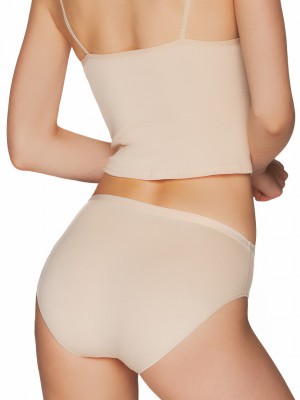 Бикини с дантела и тюл в бежов цвят BBL153