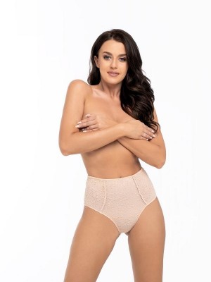 Бикини с висока талия в бежов цвят BBL2008
