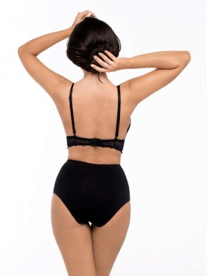Бикини с висока талия в черен цвят BBL174