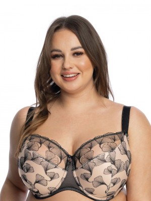 Макси сутиен с полуподплатени чашки в черен и бежов цвят FILIPA 1130
