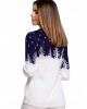 Тъмносин дамски пуловер с коледни мотиви MXS05, MOE, Блузи / Топове - Complex.bg